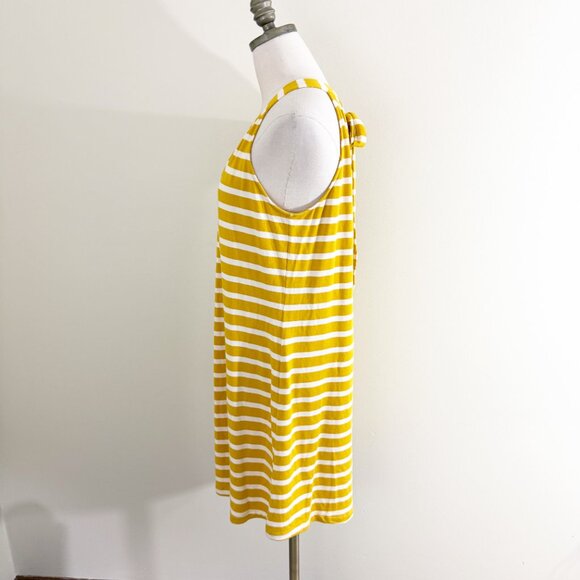 NWT Stitch Fix Market & Spruce Yellow/White Stripe Swing Dress Large Sleeveless - Picture 3 of 6
